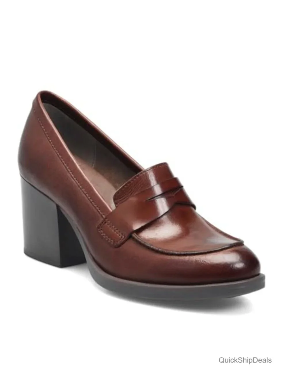 Vintage Chunky Heel Loafers for Women Slip On Oxford Dress Shoes